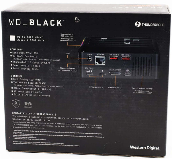 WD_BLACK D50 Game Dock 2 TB 2xThunderbolt 3 Anschlüsse DisplayPort schwarz