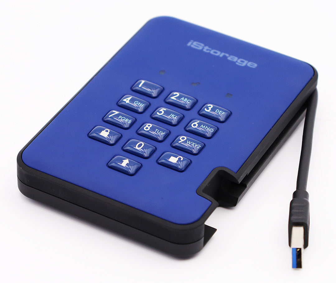 iStorage diskAshur2 256bit blau 256GB externe HDD Festplatte USB-A 3.0