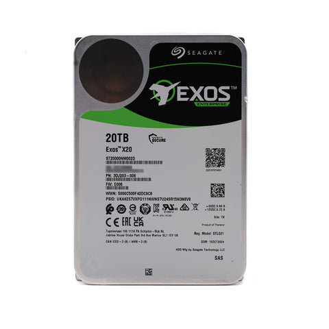 Seagate Exos X20 20TB interne Festplatte 512e/4Kn 3.5" SAS 12Gb/s ST20000NM002D