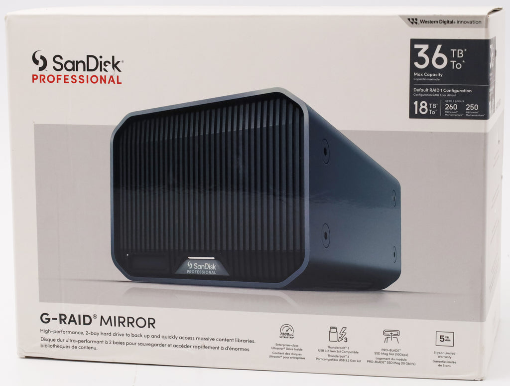 SanDisk Professional G-RAID MIRROR 36TB Thunderbolt 3 externe HDD USB-C 3.1