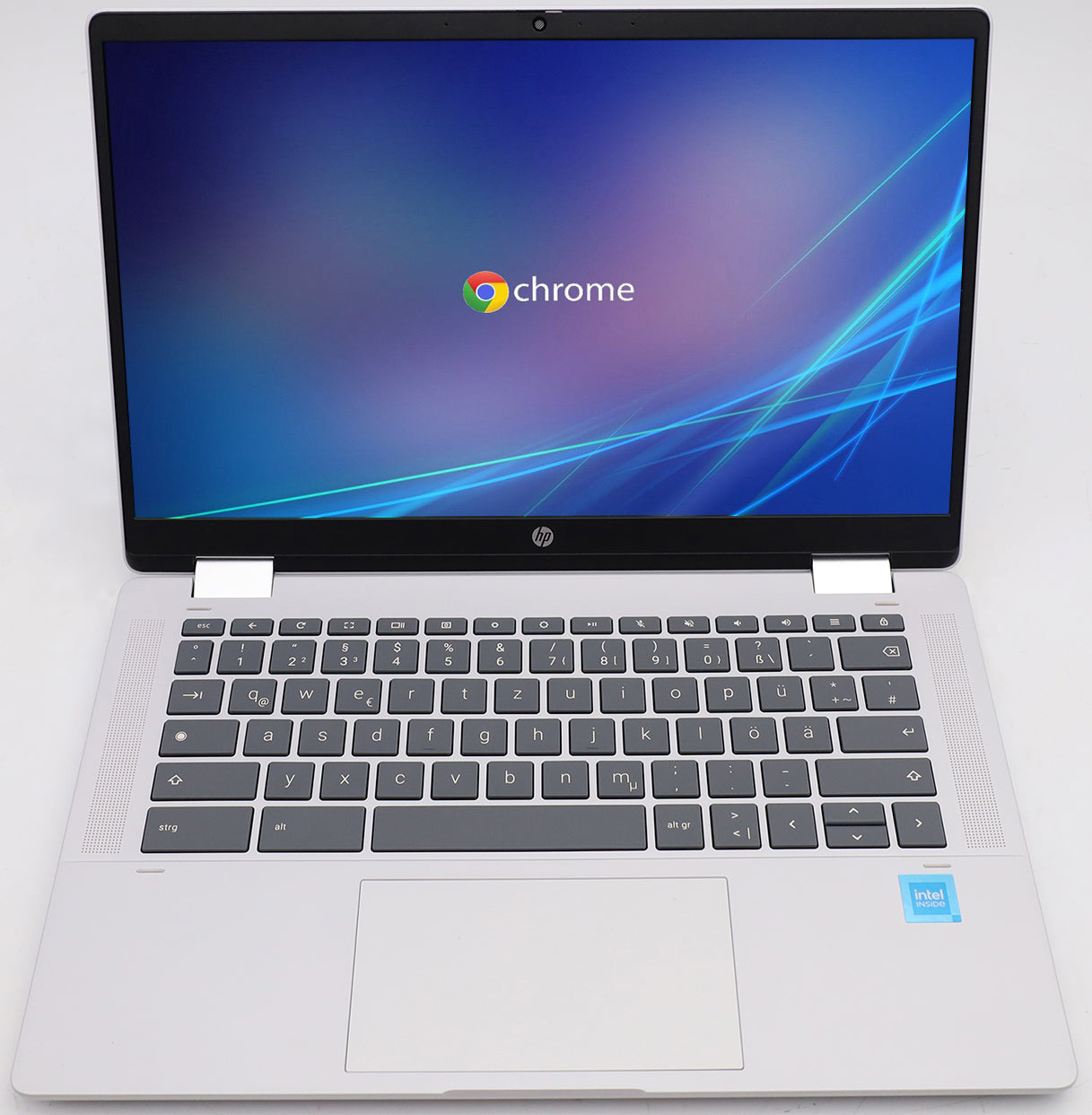 HP Chromebook x360 14b-cd0213ng Glacier Silver N100 4GB RAM 128GB Flash DE