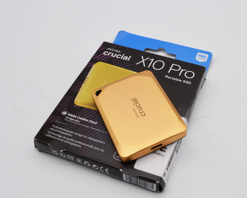 Crucial X10 Pro 4TB Externe SSD Festplatte 2.100MB/s Lesen USB-C 3.2 Gold