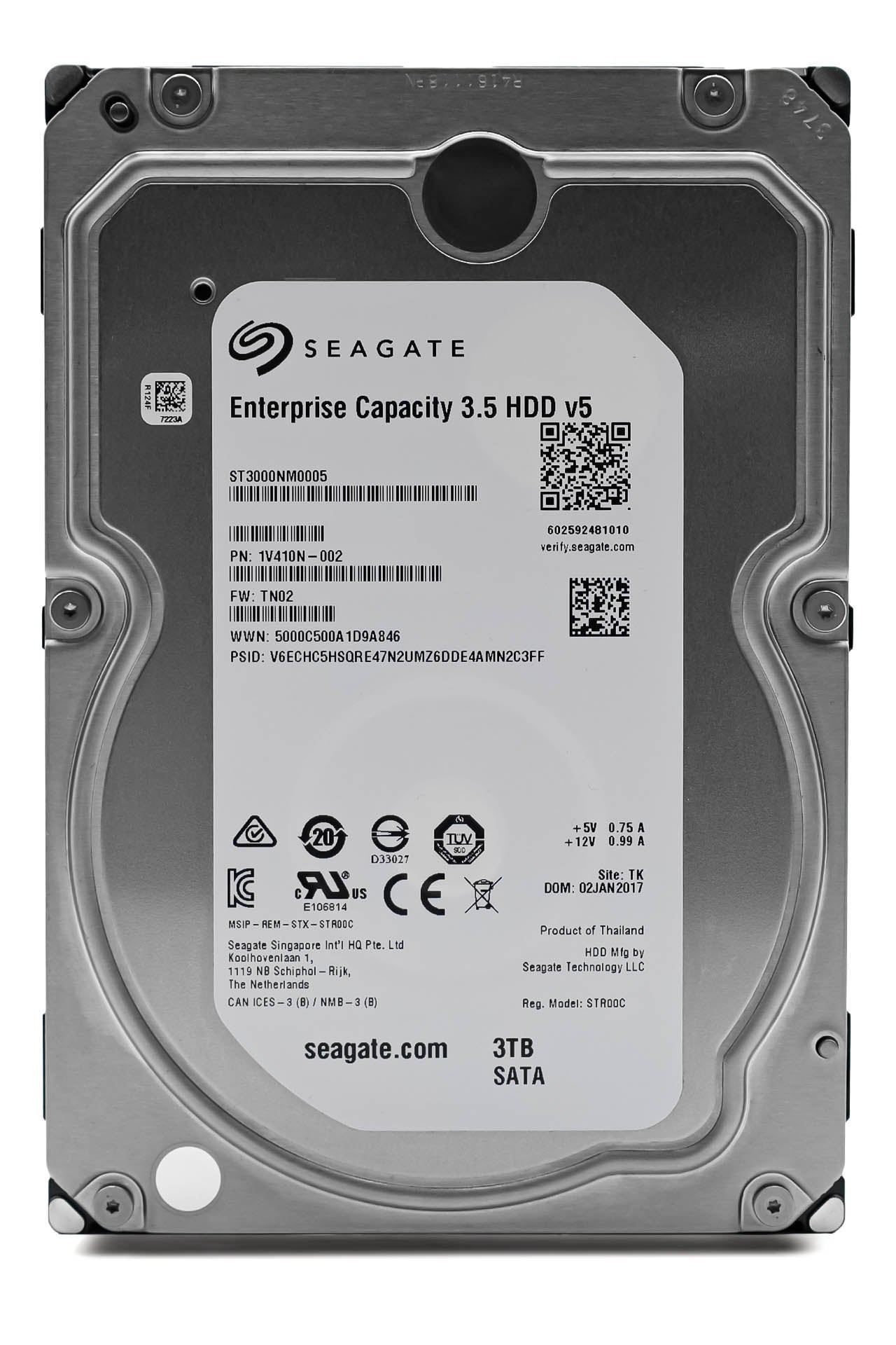 Seagate Enterprise Capacity 3000GB HDD 7200RPM 128MB SATA III ST3000NM0005