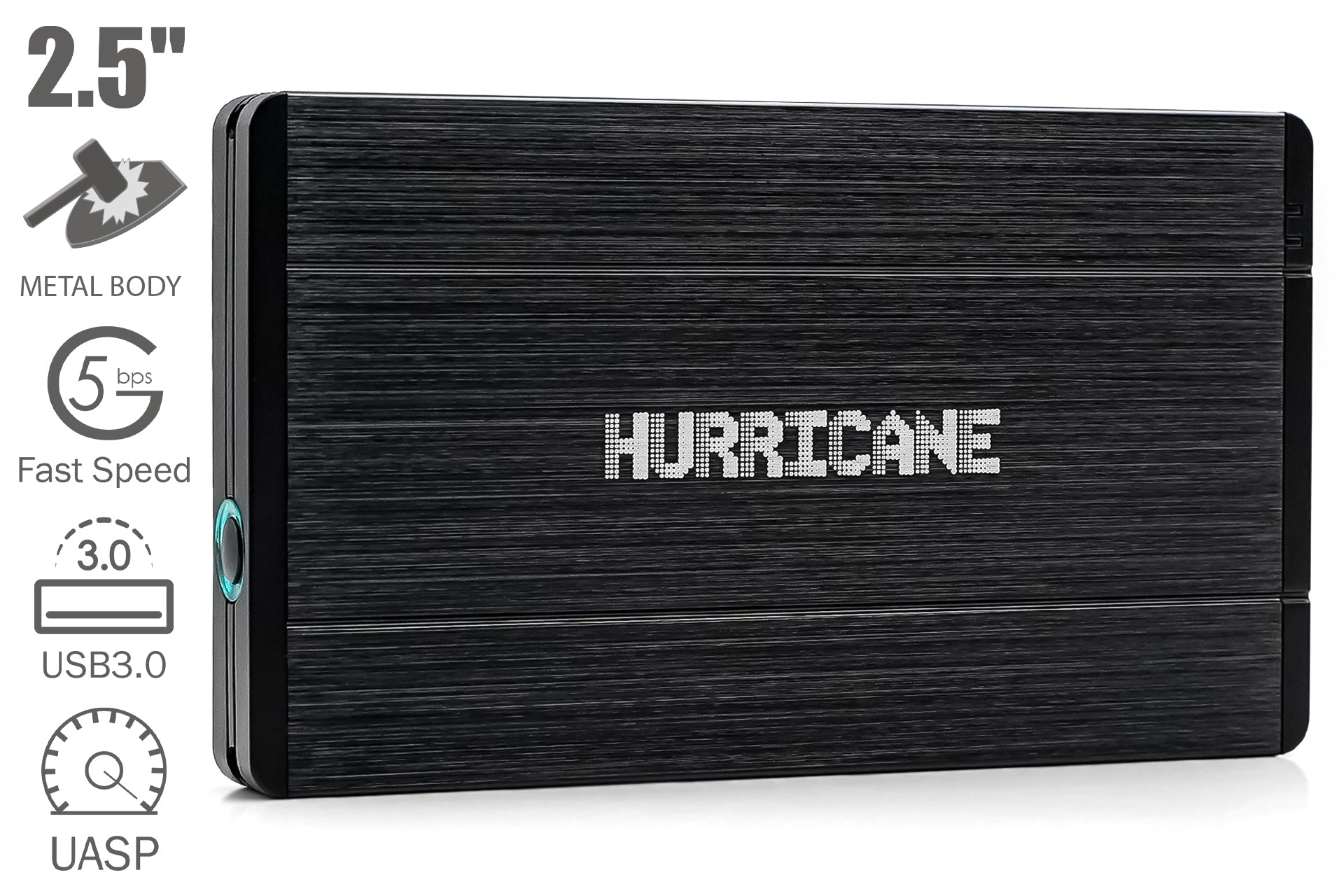 Hurricane 12.5mm GD25650 2TB 2.5" USB 3.0 Externe Aluminium Festplatte für Mac, PC, PS4, PS4 Pro, Xbox, Backups