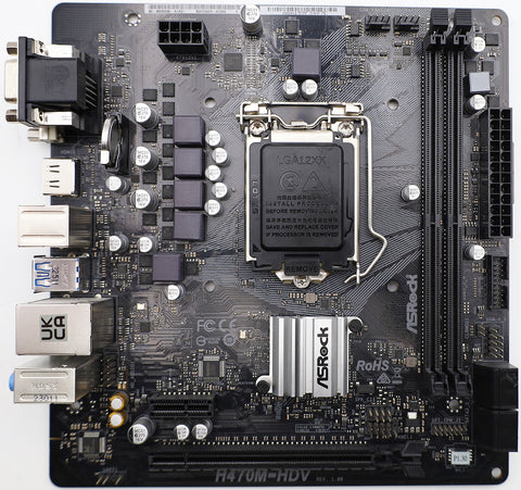 ASRock H470M-HDV Mainboard Intel 1200 MicroATX DDR4 HDMI VGA DVI-D