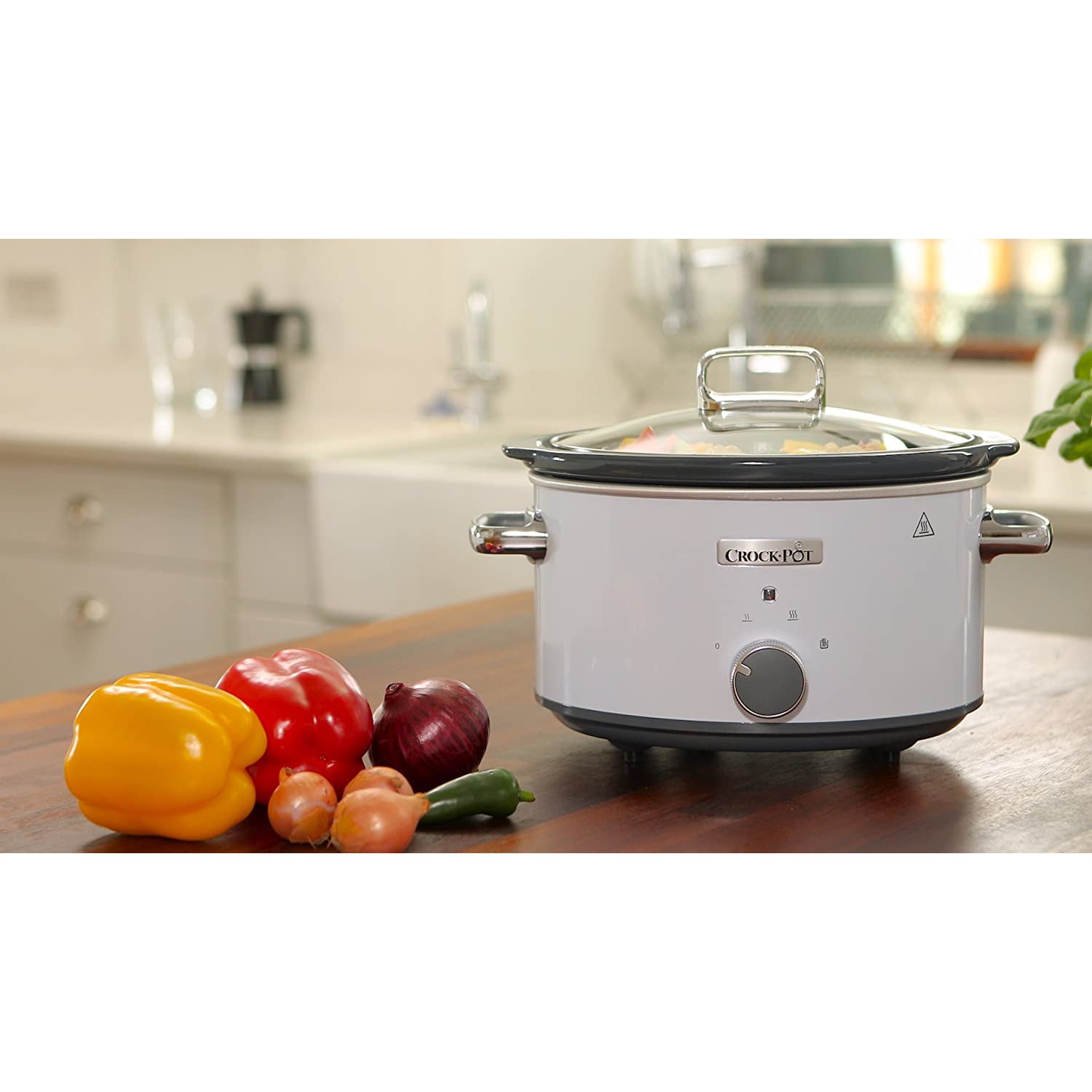 Crock-Pot CSC030X Schongarer (3,5 L) - Einstellbar, Weiß, Spülmaschinenfest  - Perfekt für 4 Personen