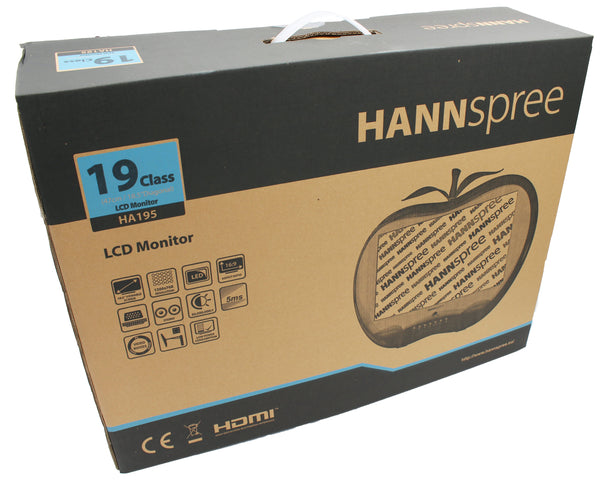 Hannspree HA195 HPR LED Display 18.5 Zoll Flach Matt 1366 x 768 Pixel Apfeldesign - rot/weiß