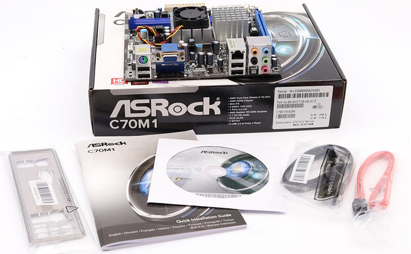 ASRock C70M1 Mainboard (Sockel HD6290, VGA, SND, GLN, SATA III, DDR3)